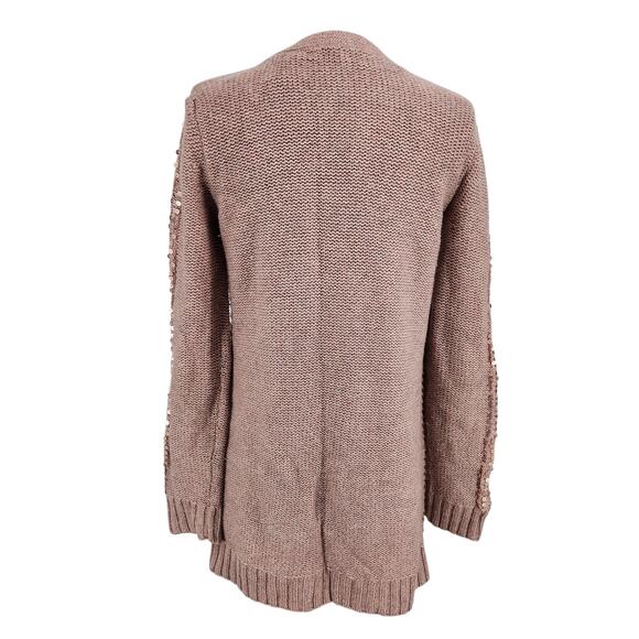 Victoria's Secret Moda International Sequin Knit Cardigan – Rose Gold Wool Blend - Picture 4 of 6